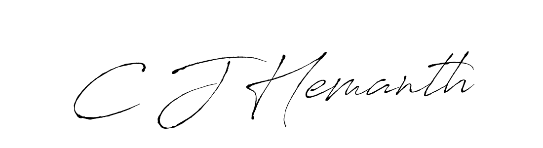 C J Hemanth stylish signature style. Best Handwritten Sign (Antro_Vectra) for my name. Handwritten Signature Collection Ideas for my name C J Hemanth. C J Hemanth signature style 6 images and pictures png