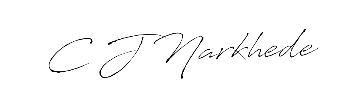 Create a beautiful signature design for name C J Narkhede. With this signature (Antro_Vectra) fonts, you can make a handwritten signature for free. C J Narkhede signature style 6 images and pictures png