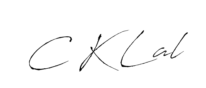 The best way (Antro_Vectra) to make a short signature is to pick only two or three words in your name. The name C K Lal include a total of six letters. For converting this name. C K Lal signature style 6 images and pictures png