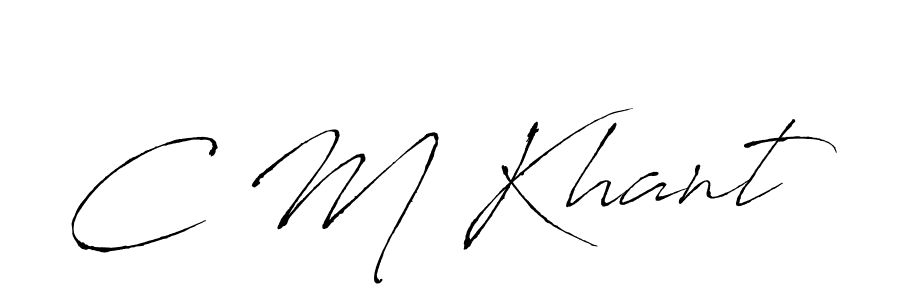 The best way (Antro_Vectra) to make a short signature is to pick only two or three words in your name. The name C M Khant include a total of six letters. For converting this name. C M Khant signature style 6 images and pictures png