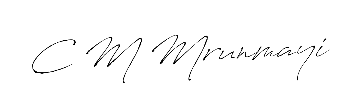 This is the best signature style for the C M Mrunmayi name. Also you like these signature font (Antro_Vectra). Mix name signature. C M Mrunmayi signature style 6 images and pictures png