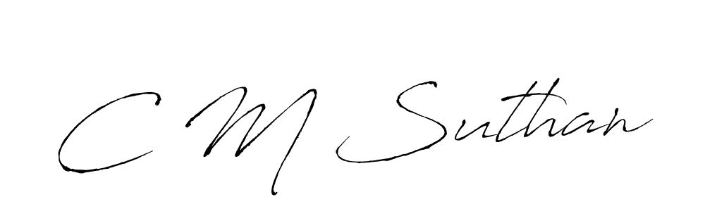 C M Suthan stylish signature style. Best Handwritten Sign (Antro_Vectra) for my name. Handwritten Signature Collection Ideas for my name C M Suthan. C M Suthan signature style 6 images and pictures png