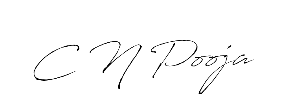 How to make C N Pooja name signature. Use Antro_Vectra style for creating short signs online. This is the latest handwritten sign. C N Pooja signature style 6 images and pictures png