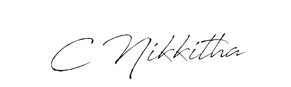 C Nikkitha stylish signature style. Best Handwritten Sign (Antro_Vectra) for my name. Handwritten Signature Collection Ideas for my name C Nikkitha. C Nikkitha signature style 6 images and pictures png