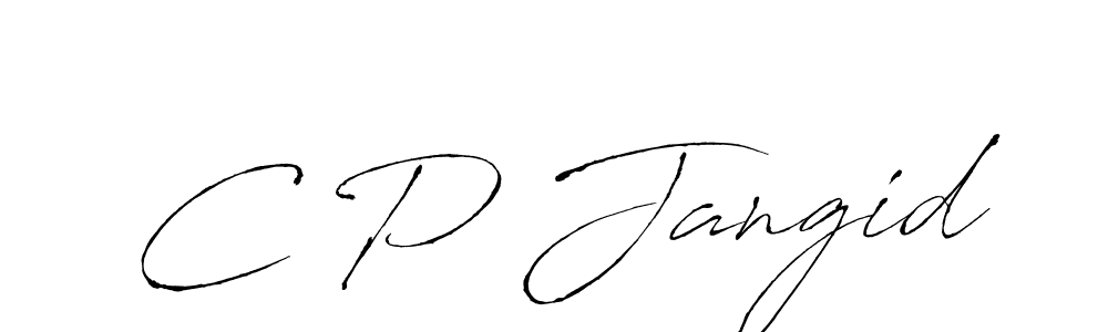 Use a signature maker to create a handwritten signature online. With this signature software, you can design (Antro_Vectra) your own signature for name C P Jangid. C P Jangid signature style 6 images and pictures png