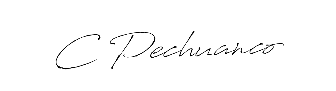 You should practise on your own different ways (Antro_Vectra) to write your name (C Pechuanco) in signature. don't let someone else do it for you. C Pechuanco signature style 6 images and pictures png