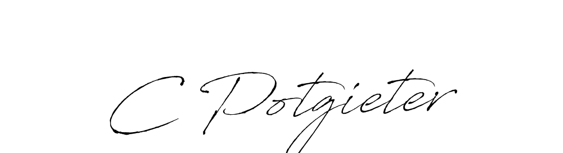 You should practise on your own different ways (Antro_Vectra) to write your name (C Potgieter) in signature. don't let someone else do it for you. C Potgieter signature style 6 images and pictures png