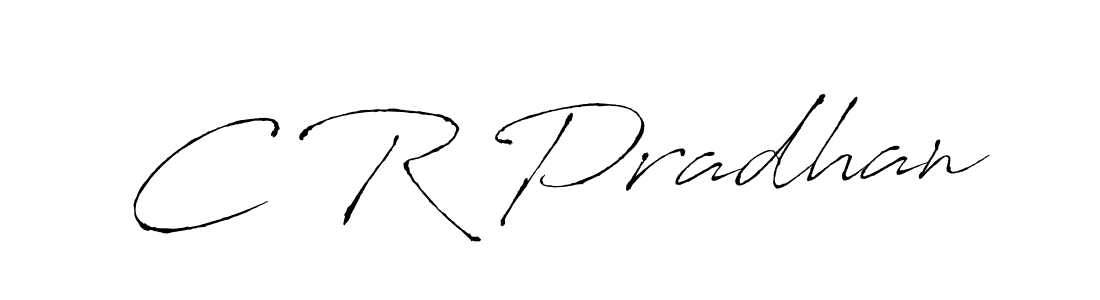 The best way (Antro_Vectra) to make a short signature is to pick only two or three words in your name. The name C R Pradhan include a total of six letters. For converting this name. C R Pradhan signature style 6 images and pictures png