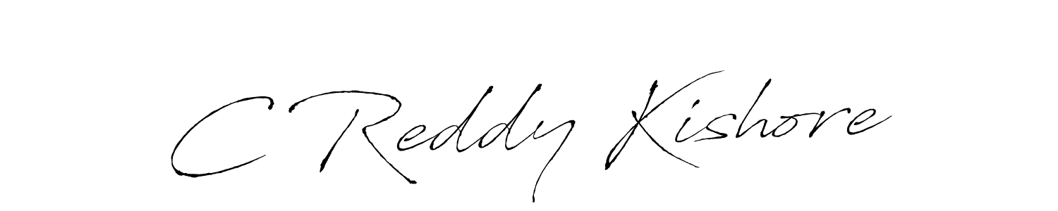 How to make C Reddy Kishore name signature. Use Antro_Vectra style for creating short signs online. This is the latest handwritten sign. C Reddy Kishore signature style 6 images and pictures png