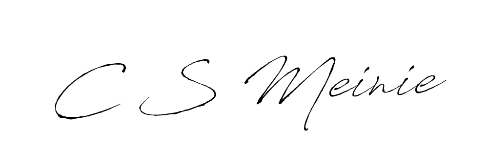 Use a signature maker to create a handwritten signature online. With this signature software, you can design (Antro_Vectra) your own signature for name C S Meinie. C S Meinie signature style 6 images and pictures png