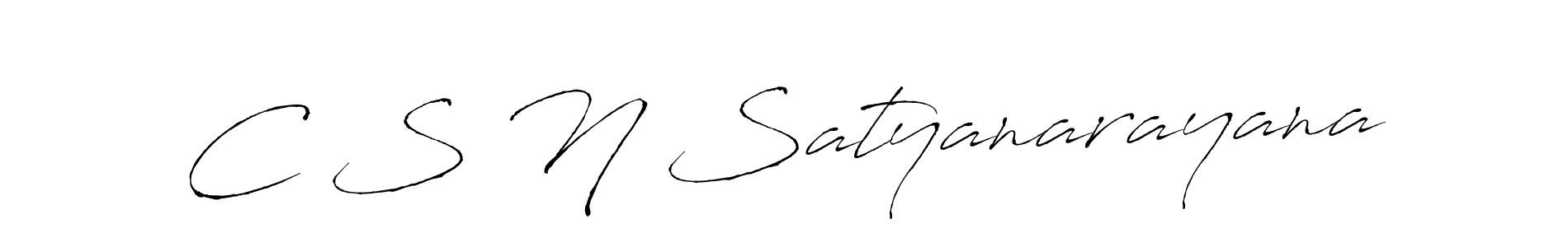 Create a beautiful signature design for name C S N Satyanarayana. With this signature (Antro_Vectra) fonts, you can make a handwritten signature for free. C S N Satyanarayana signature style 6 images and pictures png