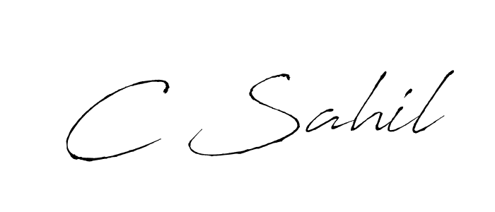 Also You can easily find your signature by using the search form. We will create C Sahil name handwritten signature images for you free of cost using Antro_Vectra sign style. C Sahil signature style 6 images and pictures png