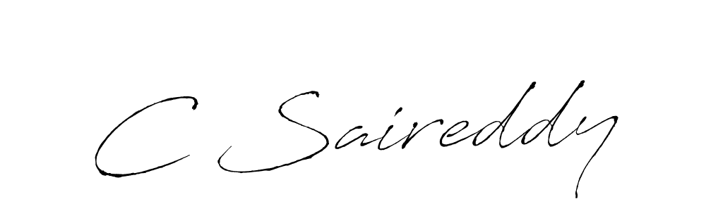 Design your own signature with our free online signature maker. With this signature software, you can create a handwritten (Antro_Vectra) signature for name C Saireddy. C Saireddy signature style 6 images and pictures png