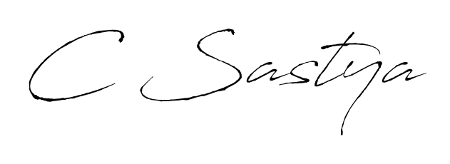 The Antro_Vectra font transforms the name C Sastya into an executive sign with sharp precision and distinguished character. C Sastya signature style 6 images and pictures png