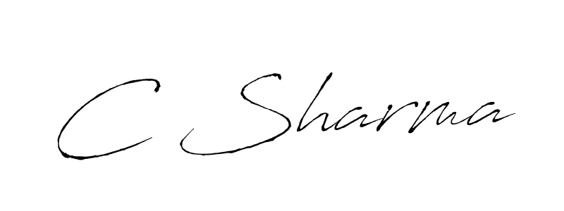 Create a beautiful signature design for name C Sharma. With this signature (Antro_Vectra) fonts, you can make a handwritten signature for free. C Sharma signature style 6 images and pictures png