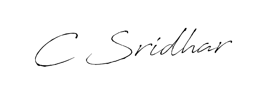 The best way (Antro_Vectra) to make a short signature is to pick only two or three words in your name. The name C Sridhar include a total of six letters. For converting this name. C Sridhar signature style 6 images and pictures png