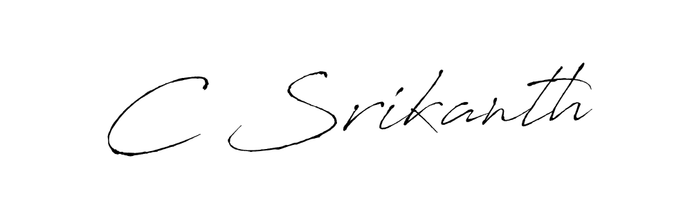 The best way (Antro_Vectra) to make a short signature is to pick only two or three words in your name. The name C Srikanth include a total of six letters. For converting this name. C Srikanth signature style 6 images and pictures png