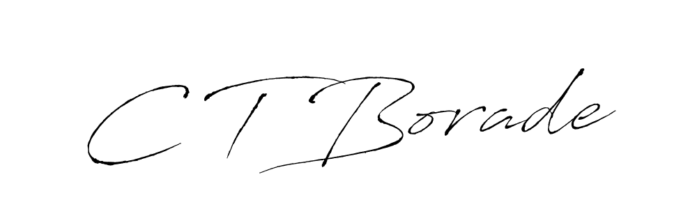 You should practise on your own different ways (Antro_Vectra) to write your name (C T Borade) in signature. don't let someone else do it for you. C T Borade signature style 6 images and pictures png