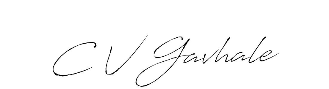 Make a beautiful signature design for name C V Gavhale. With this signature (Antro_Vectra) style, you can create a handwritten signature for free. C V Gavhale signature style 6 images and pictures png