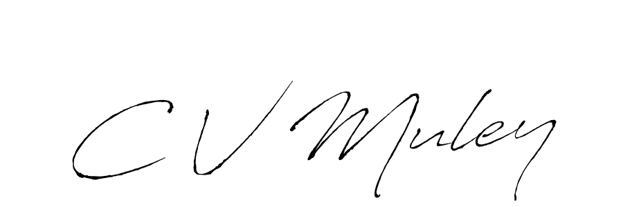 Design your own signature with our free online signature maker. With this signature software, you can create a handwritten (Antro_Vectra) signature for name C V Muley. C V Muley signature style 6 images and pictures png