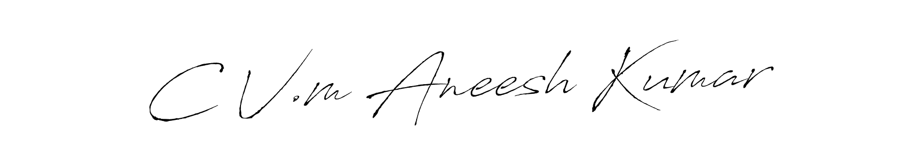 C V.m Aneesh Kumar stylish signature style. Best Handwritten Sign (Antro_Vectra) for my name. Handwritten Signature Collection Ideas for my name C V.m Aneesh Kumar. C V.m Aneesh Kumar signature style 6 images and pictures png