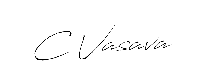 Create a beautiful signature design for name C Vasava. With this signature (Antro_Vectra) fonts, you can make a handwritten signature for free. C Vasava signature style 6 images and pictures png