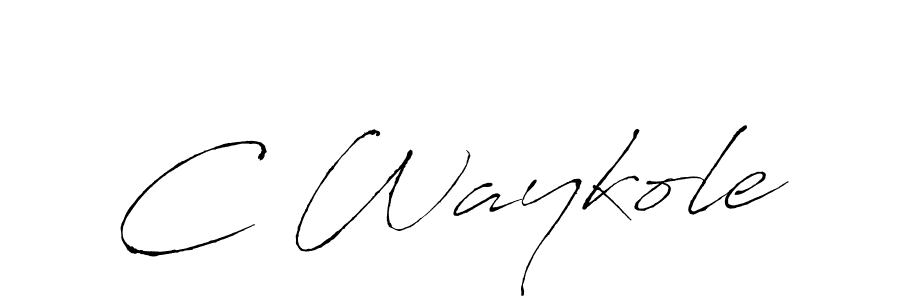 How to make C Waykole name signature. Use Antro_Vectra style for creating short signs online. This is the latest handwritten sign. C Waykole signature style 6 images and pictures png