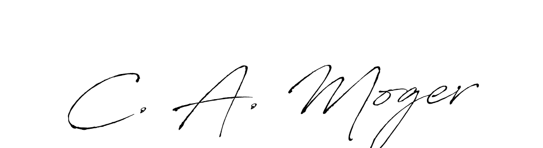 Make a beautiful signature design for name C. A. Moger. With this signature (Antro_Vectra) style, you can create a handwritten signature for free. C. A. Moger signature style 6 images and pictures png