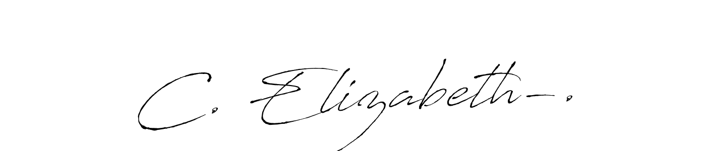 Antro_Vectra is a professional signature style that is perfect for those who want to add a touch of class to their signature. It is also a great choice for those who want to make their signature more unique. Get C. Elizabeth-. name to fancy signature for free. C. Elizabeth-. signature style 6 images and pictures png