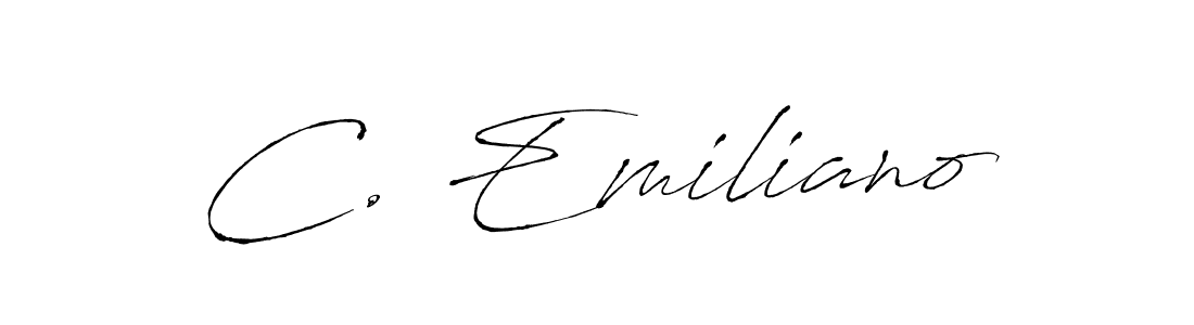 Design your own signature with our free online signature maker. With this signature software, you can create a handwritten (Antro_Vectra) signature for name C. Emiliano. C. Emiliano signature style 6 images and pictures png