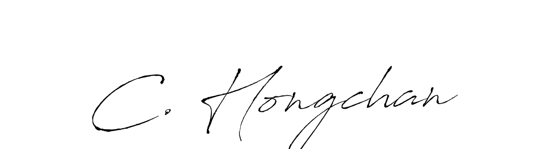 This is the best signature style for the C. Hongchan name. Also you like these signature font (Antro_Vectra). Mix name signature. C. Hongchan signature style 6 images and pictures png