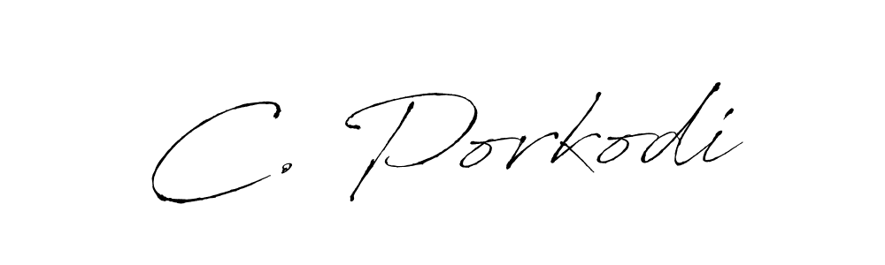 You should practise on your own different ways (Antro_Vectra) to write your name (C. Porkodi) in signature. don't let someone else do it for you. C. Porkodi signature style 6 images and pictures png