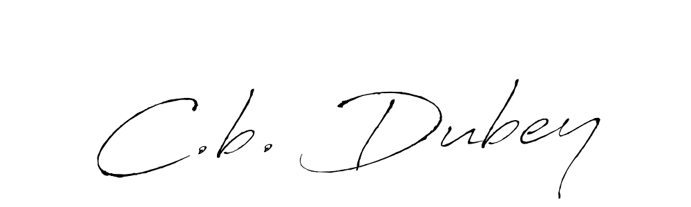 Make a beautiful signature design for name C.b. Dubey. With this signature (Antro_Vectra) style, you can create a handwritten signature for free. C.b. Dubey signature style 6 images and pictures png