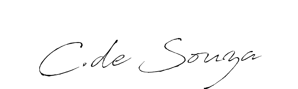 The best way (Antro_Vectra) to make a short signature is to pick only two or three words in your name. The name C.de Souza include a total of six letters. For converting this name. C.de Souza signature style 6 images and pictures png