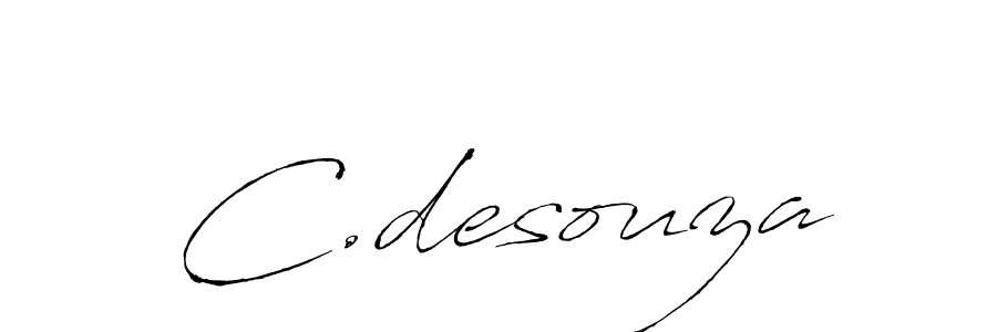 Design your own signature with our free online signature maker. With this signature software, you can create a handwritten (Antro_Vectra) signature for name C.desouza. C.desouza signature style 6 images and pictures png
