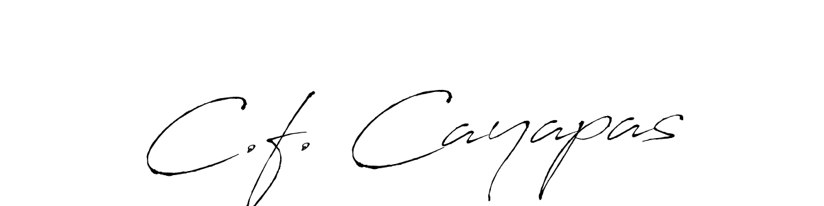 Make a beautiful signature design for name C.f. Cayapas. With this signature (Antro_Vectra) style, you can create a handwritten signature for free. C.f. Cayapas signature style 6 images and pictures png
