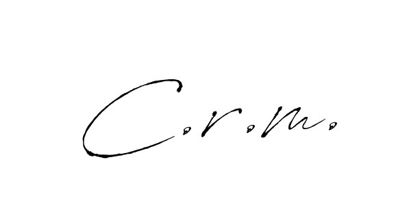 How to make C.r.m. name signature. Use Antro_Vectra style for creating short signs online. This is the latest handwritten sign. C.r.m. signature style 6 images and pictures png