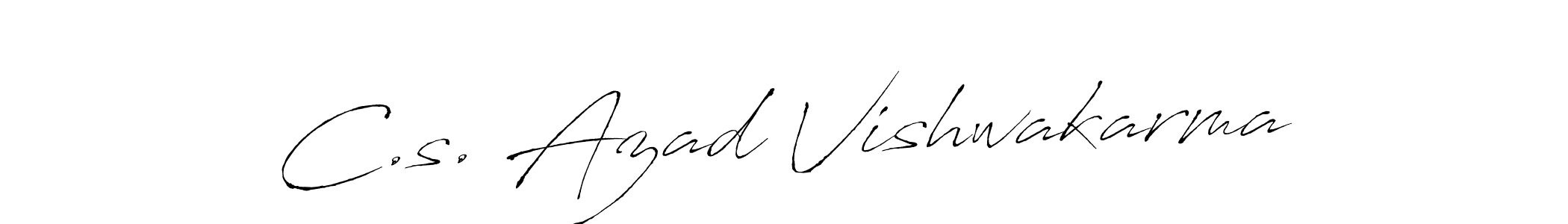 The best way (Antro_Vectra) to make a short signature is to pick only two or three words in your name. The name C.s. Azad Vishwakarma include a total of six letters. For converting this name. C.s. Azad Vishwakarma signature style 6 images and pictures png