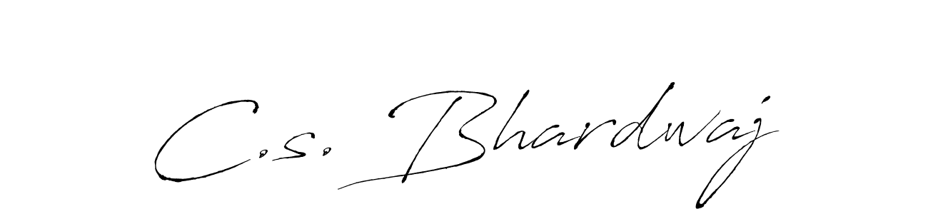 How to make C.s. Bhardwaj name signature. Use Antro_Vectra style for creating short signs online. This is the latest handwritten sign. C.s. Bhardwaj signature style 6 images and pictures png