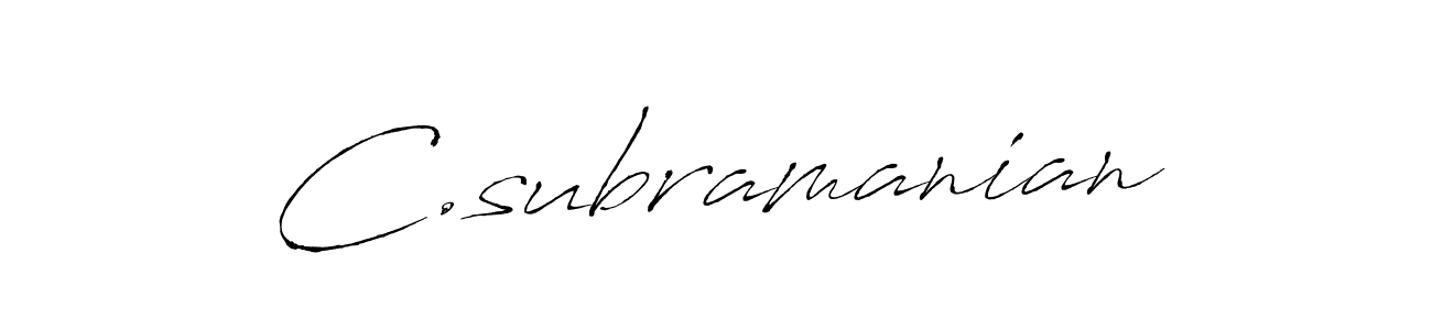 The best way (Antro_Vectra) to make a short signature is to pick only two or three words in your name. The name C.subramanian include a total of six letters. For converting this name. C.subramanian signature style 6 images and pictures png