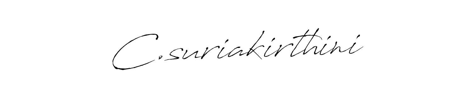 Design your own signature with our free online signature maker. With this signature software, you can create a handwritten (Antro_Vectra) signature for name C.suriakirthini. C.suriakirthini signature style 6 images and pictures png