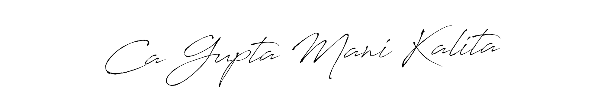 Antro_Vectra is a professional signature style that is perfect for those who want to add a touch of class to their signature. It is also a great choice for those who want to make their signature more unique. Get Ca Gupta Mani Kalita name to fancy signature for free. Ca Gupta Mani Kalita signature style 6 images and pictures png