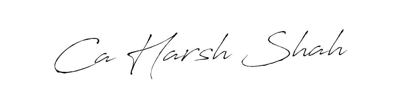 You should practise on your own different ways (Antro_Vectra) to write your name (Ca Harsh Shah) in signature. don't let someone else do it for you. Ca Harsh Shah signature style 6 images and pictures png