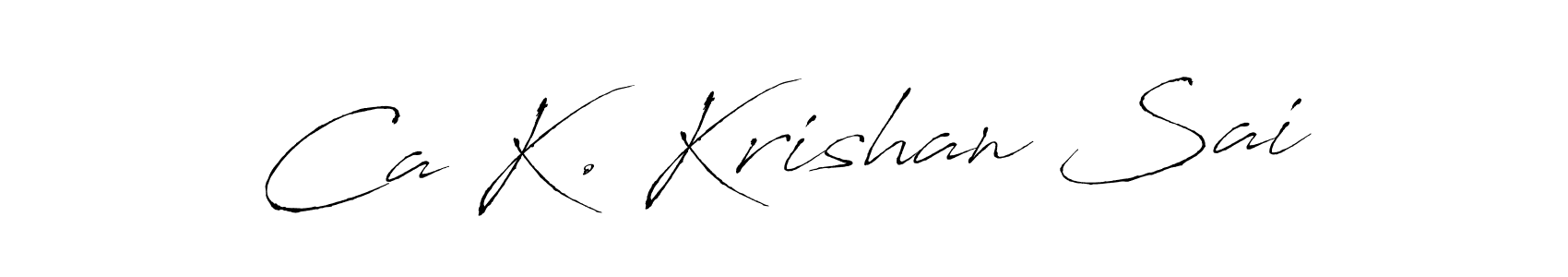 Antro_Vectra is a professional signature style that is perfect for those who want to add a touch of class to their signature. It is also a great choice for those who want to make their signature more unique. Get Ca K. Krishan Sai name to fancy signature for free. Ca K. Krishan Sai signature style 6 images and pictures png