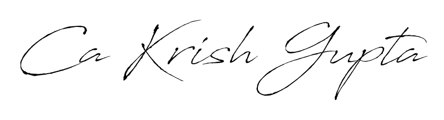 A modern signature idea for name Ca Krish Gupta using Antro_Vectra font. Clean strokes and elegant curves make it stand out instantly. Ca Krish Gupta signature style 6 images and pictures png