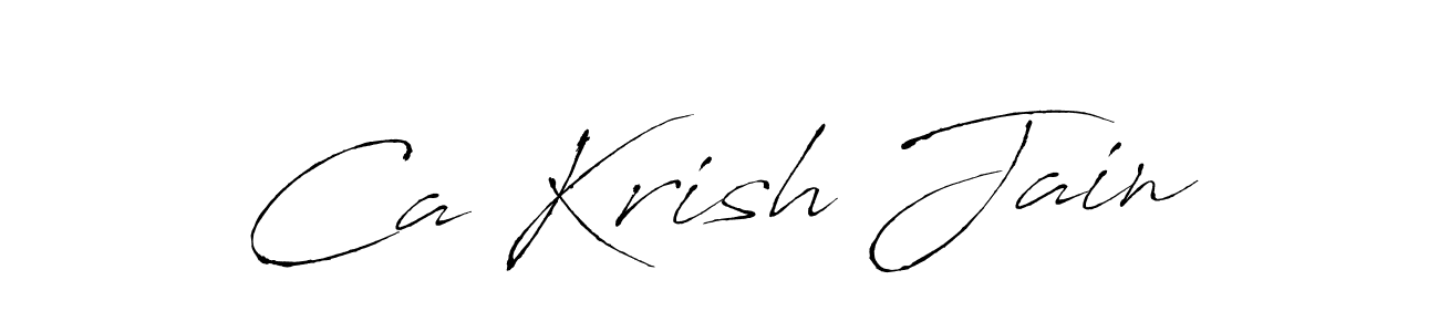 Similarly Antro_Vectra is the best handwritten signature design. Signature creator online .You can use it as an online autograph creator for name Ca Krish Jain. Ca Krish Jain signature style 6 images and pictures png