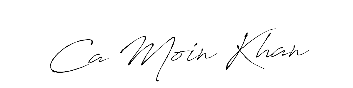 Antro_Vectra is a professional signature style that is perfect for those who want to add a touch of class to their signature. It is also a great choice for those who want to make their signature more unique. Get Ca Moin Khan name to fancy signature for free. Ca Moin Khan signature style 6 images and pictures png