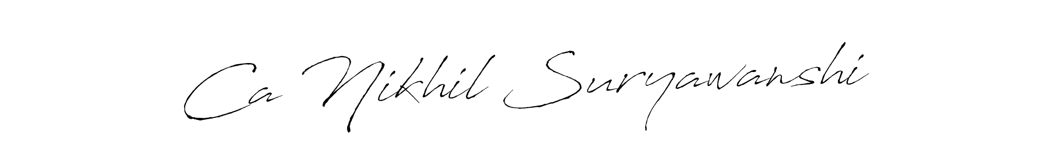 Also You can easily find your signature by using the search form. We will create Ca Nikhil Suryawanshi name handwritten signature images for you free of cost using Antro_Vectra sign style. Ca Nikhil Suryawanshi signature style 6 images and pictures png