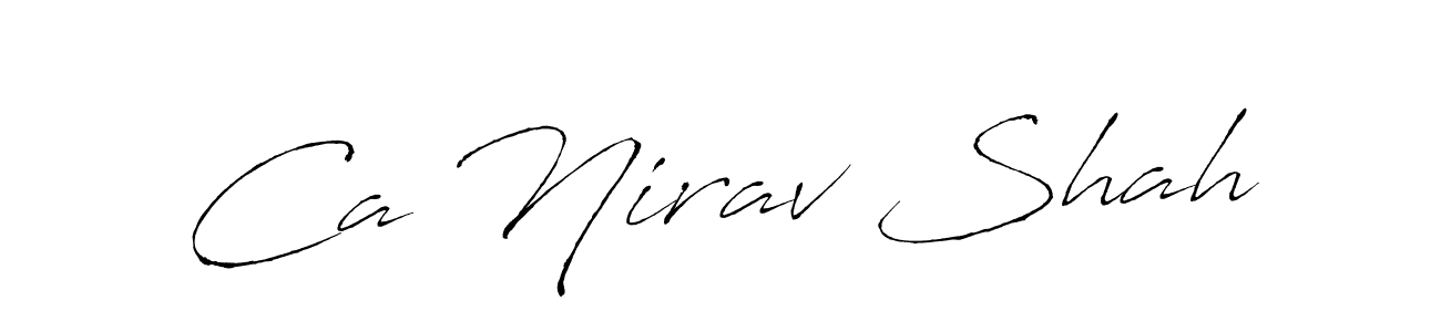 Create a beautiful signature design for name Ca Nirav Shah. With this signature (Antro_Vectra) fonts, you can make a handwritten signature for free. Ca Nirav Shah signature style 6 images and pictures png