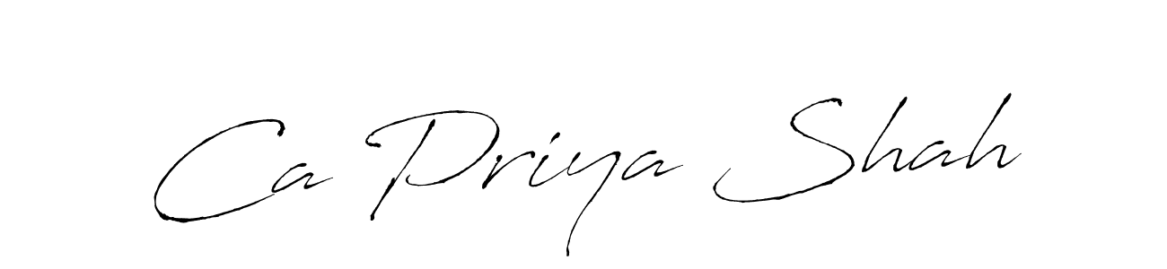 Also You can easily find your signature by using the search form. We will create Ca Priya Shah name handwritten signature images for you free of cost using Antro_Vectra sign style. Ca Priya Shah signature style 6 images and pictures png